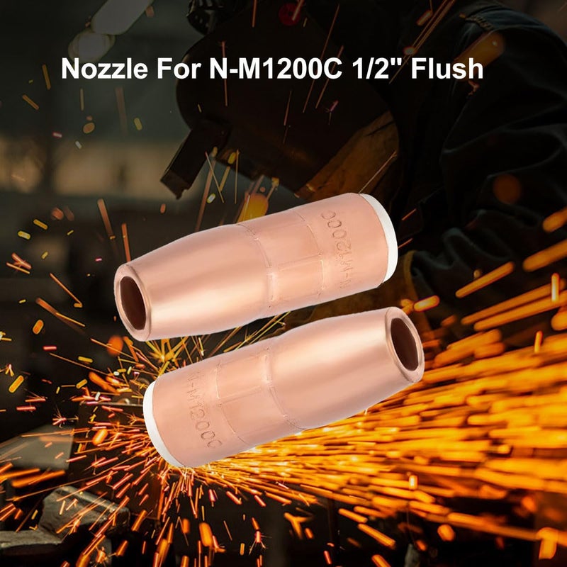Hasweld Nozzle For N-M1200C 1/2" Flush AccuLock MDX Fits Miller MDX-250 MDX250 EZ-Select MIG Welding Guns Part 5-PK - Image 5